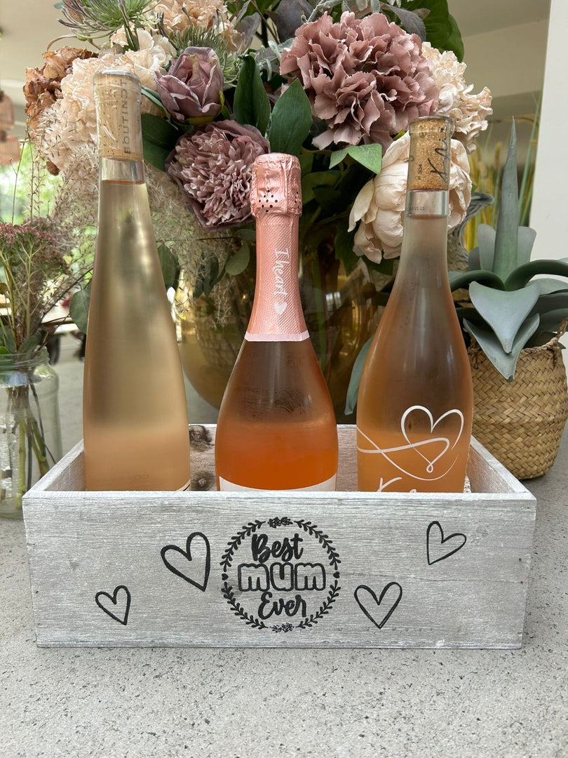 Best Mum Ever Double Sided Hamper Grey Gift Box Storage Wood Crate 2 Sizes5