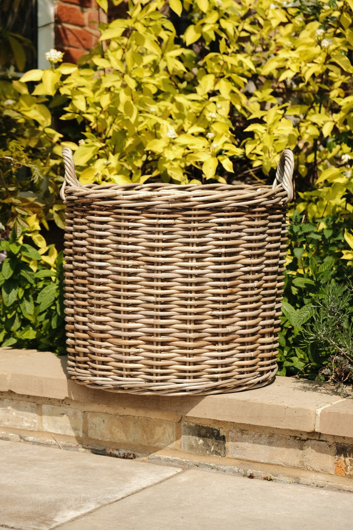 NEW Round Kubu Wicker Rattan Log Storage Handmade Traditional Fireside Basket8