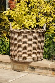 NEW Round Kubu Wicker Rattan Log Storage Handmade Traditional Fireside Basket8