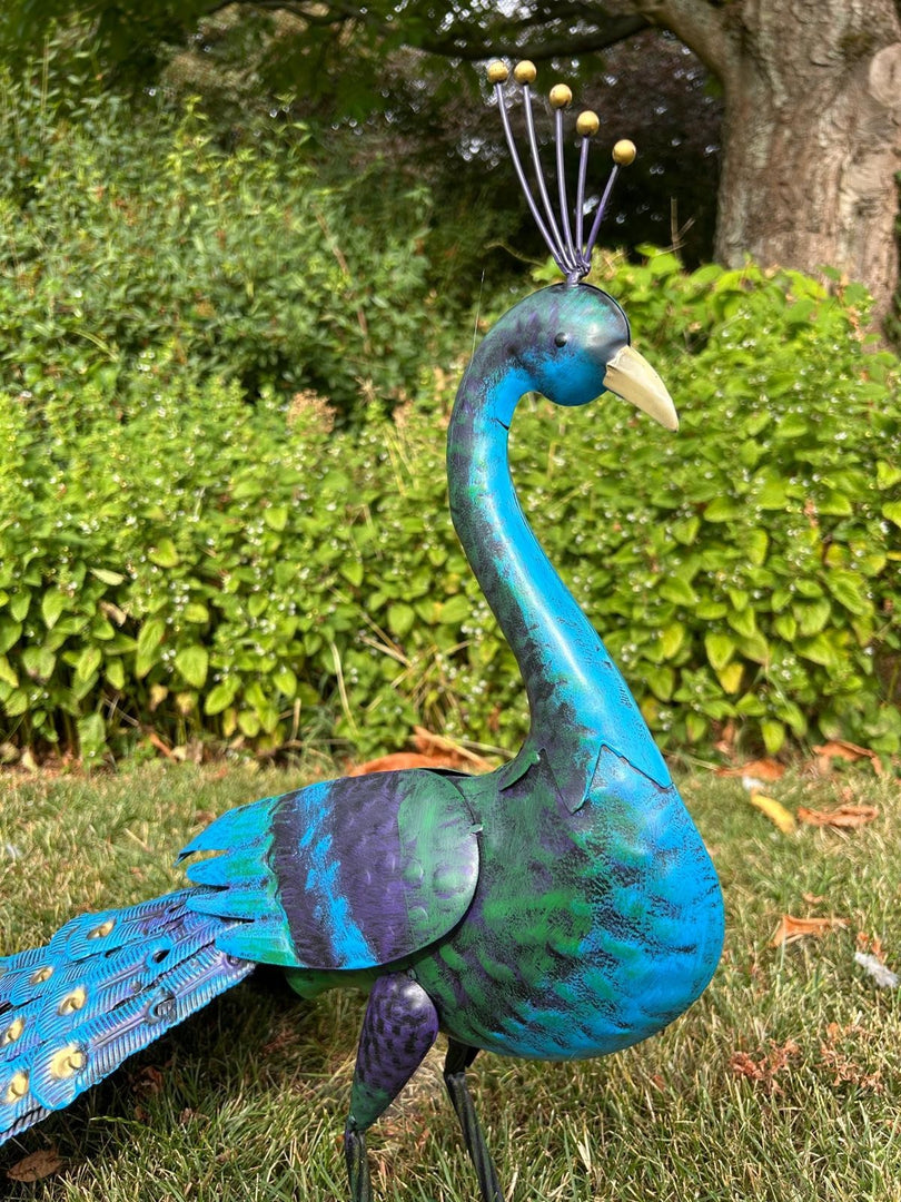 Tail Down Decorative Peacock Bird Animal Metal Garden Giftware  Ornament7
