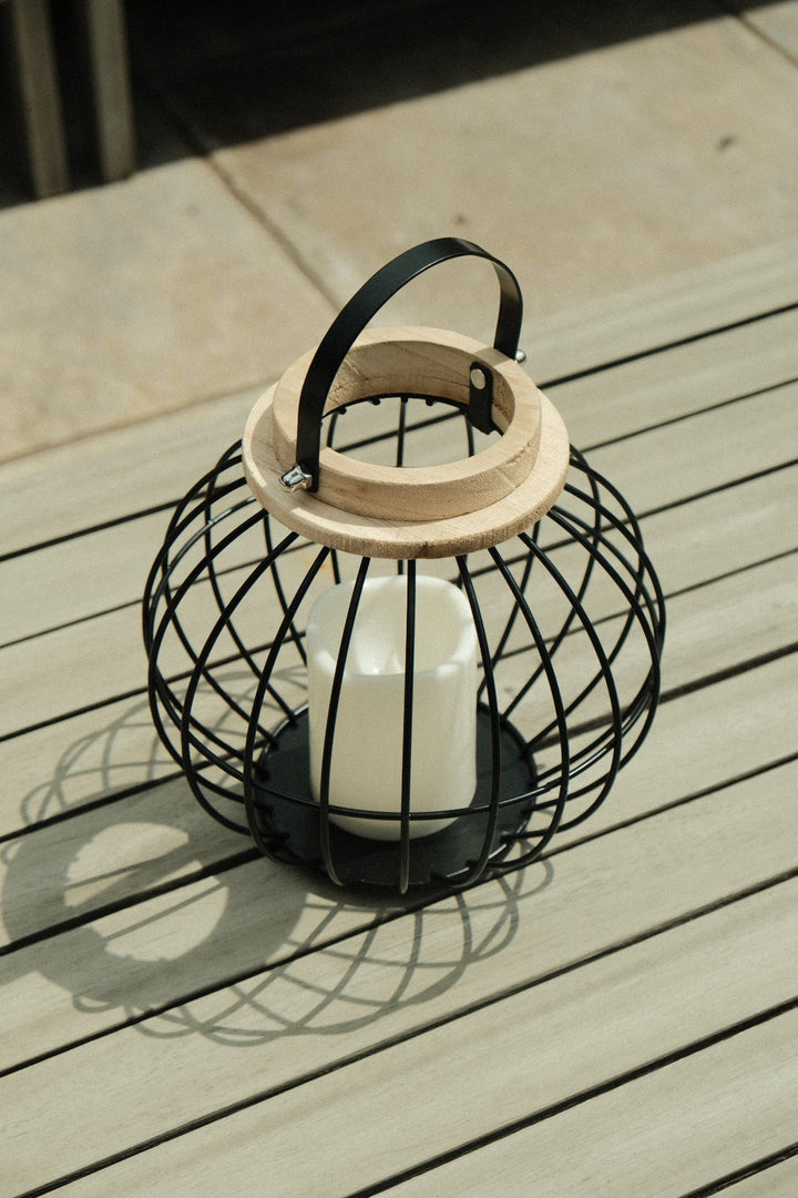 Black Metal Hanging Lantern Candle Holder Rustic Garden Patio Outdoor Decor15