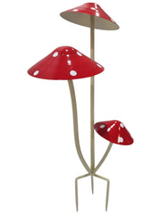 Red & White Spotted Toadstool Mushroom Metal Garden Whimsical Fairy Ornament17