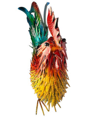 Rustic Metal Rooster Garden Ornament Bright Outdoor Yard Farmhouse Decor18