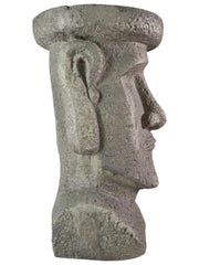 Moai Easter Island Head Statue Resin Garden Ornament Tiki Style Sculpture Plinth12