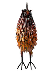 Decorative Metal Orange Red Hen Chicken Garden Statue Outdoor Lawn Ornament Farm11