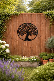 Large 50cm Wall Art Black Tree of Life Birds Garden Decoration0