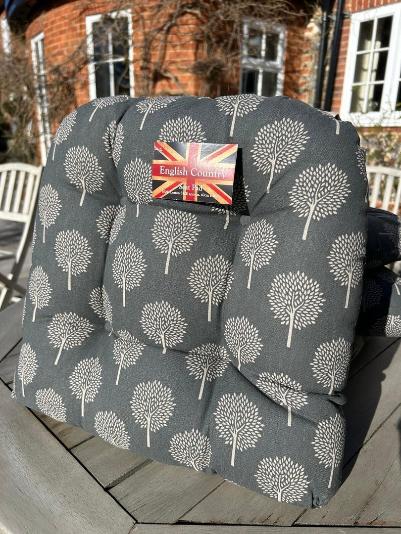stokke garden bunny cushion Mulberry Tree Grey Seat Pad – Set of 2 or 4 Kitchen Chair Cushions – Garden Stall