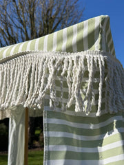 Green Stripe Gazebo Marquee Canopy Fringe Outdoor Garden Beach Cabana Style UK4
