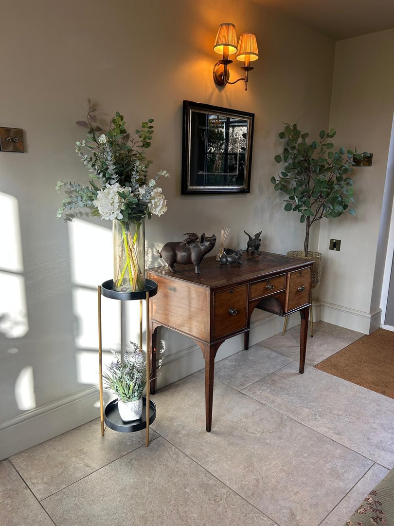 Tall Black & Gold Side Table Plant Pot Stand With 2 Trays Indoor Home Decor Tidy7