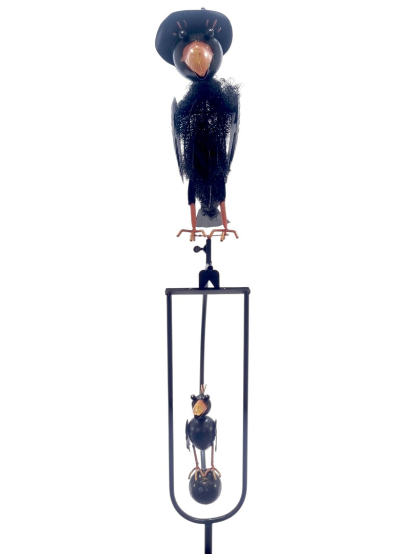 Rocking Balancing Mum Crow Rocker Garden Ornament Decoration Stake Gift Decor13