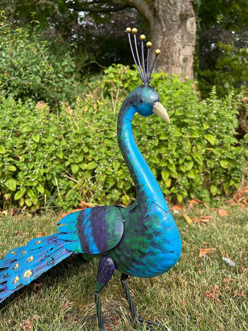 Tail Down Decorative Peacock Bird Animal Metal Garden Giftware  Ornament2
