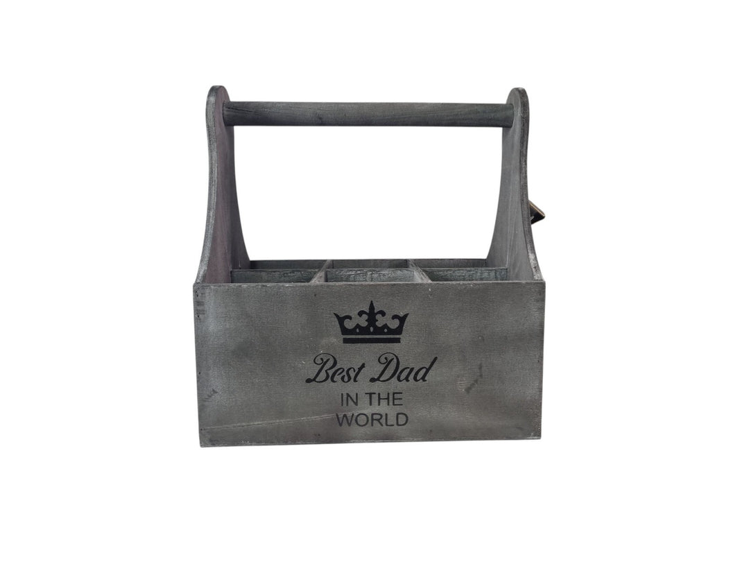 Wooden Best Dad In The World Bottle Gift Box Carrier Gift Novelty Xmas Large0