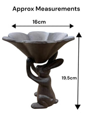 Cast Iron Hare Rabbit Bird Feeder Seed Nut Garden Gift Ornament Decoration Feed1