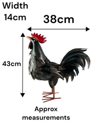 Decorative Dark Brown Metal Cockerel Rooster Garden Outdoor Lawn Ornament Decor1