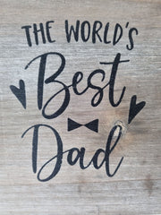 The Worlds Best Dad Logo Wooden Garden Sign Hanging Plaque Notice Gift Love Fat9