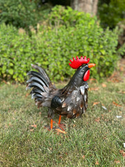 Decorative Dark Brown Metal Cockerel Rooster Garden Outdoor Lawn Ornament Decor2