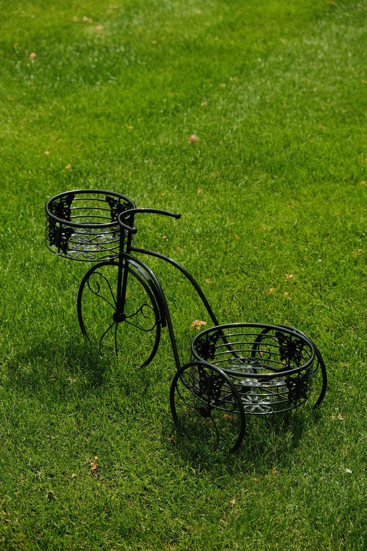 2 Tier Trike Pot Holder Metal Garden Flowers Plant Display Planter in Black16
