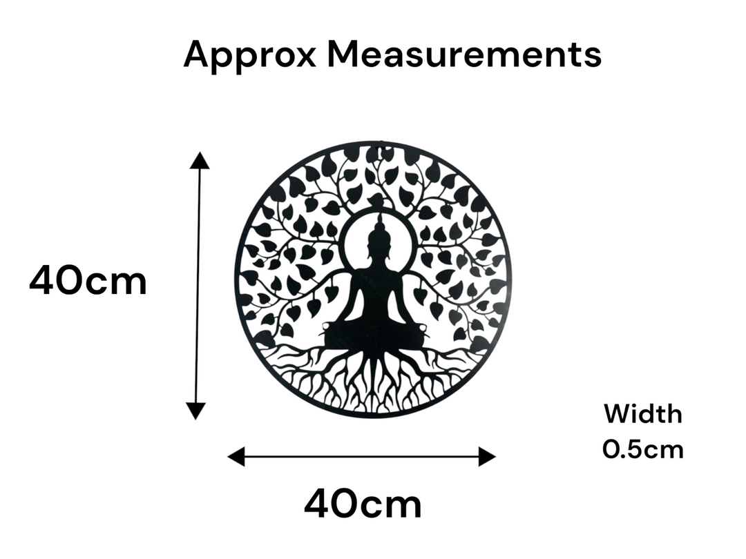 Buddha Metal Black Garden Outdoor Wall Art Plaque 40cm Diameter Gift Decoration1