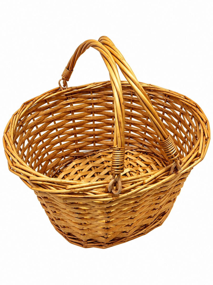 Honey Wicker Shopper Shopping Gift Display Basket No Liner Fold Flat Handles7