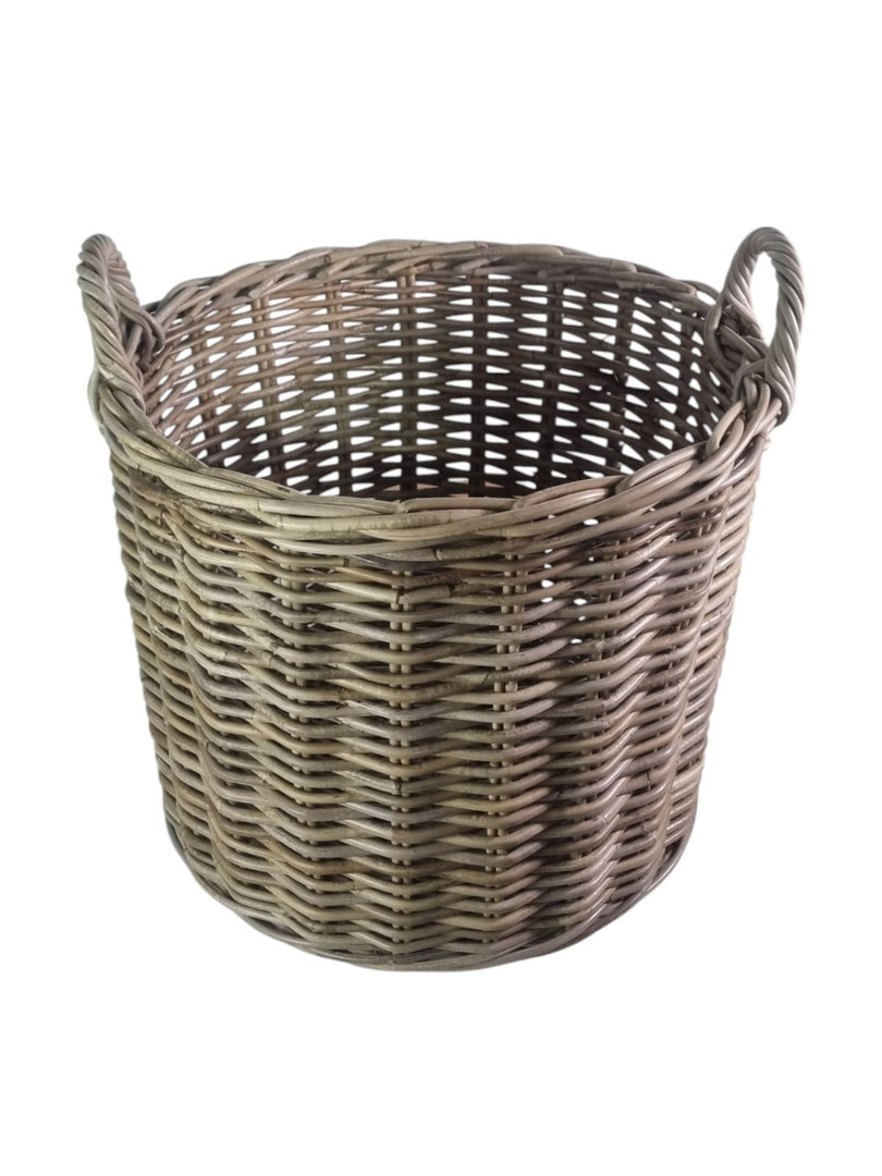 NEW Round Kubu Wicker Rattan Log Storage Handmade Traditional Fireside Basket16
