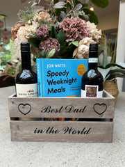 Wooden Crate Best Dad In The World Decorative Box Hamper Gift Christmas Storage0
