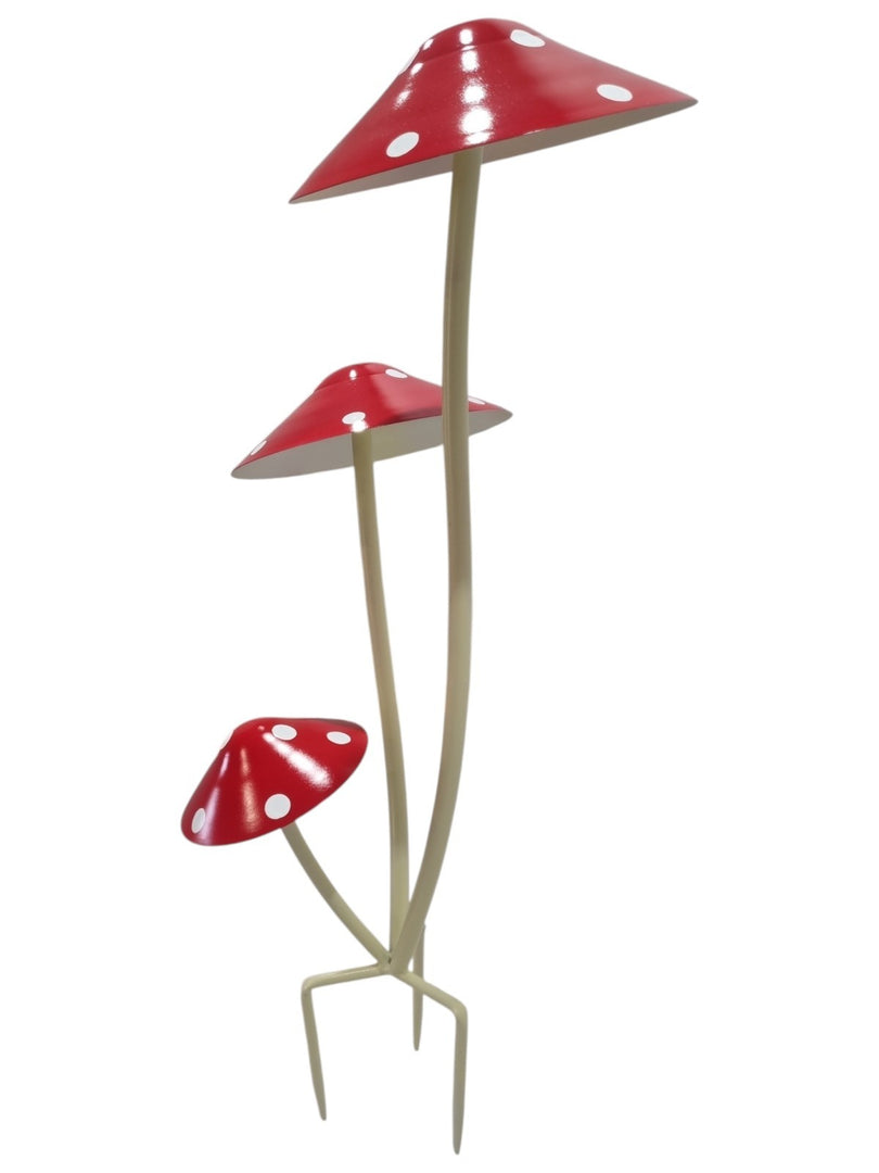 Red & White Spotted Toadstool Mushroom Metal Garden Whimsical Fairy Ornament18