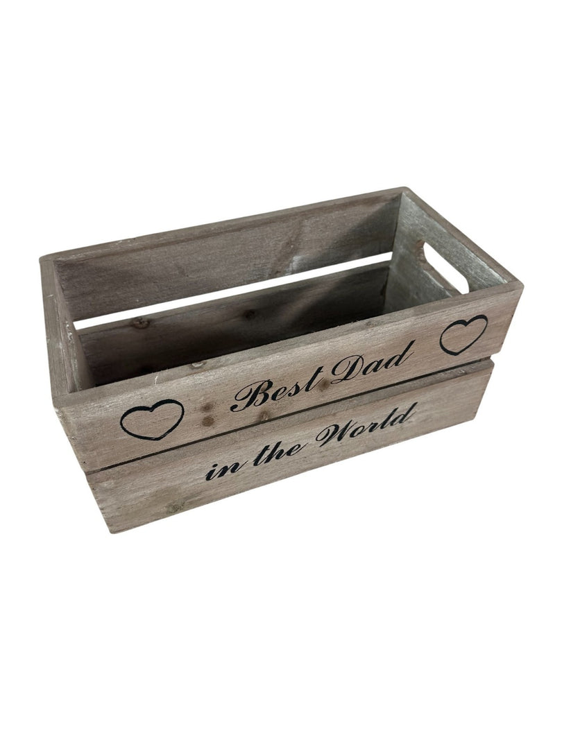 Wooden Crate Best Dad In The World Decorative Box Hamper Gift Christmas Storage13