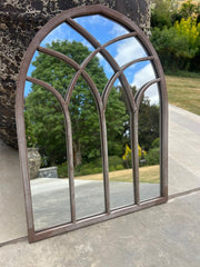 St Mary Solar Powered Gothic Arch Garden Mirror LED Lights Outdoor Wall Decor4