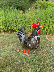 Decorative Dark Brown Metal Cockerel Rooster Garden Outdoor Lawn Ornament Decor3
