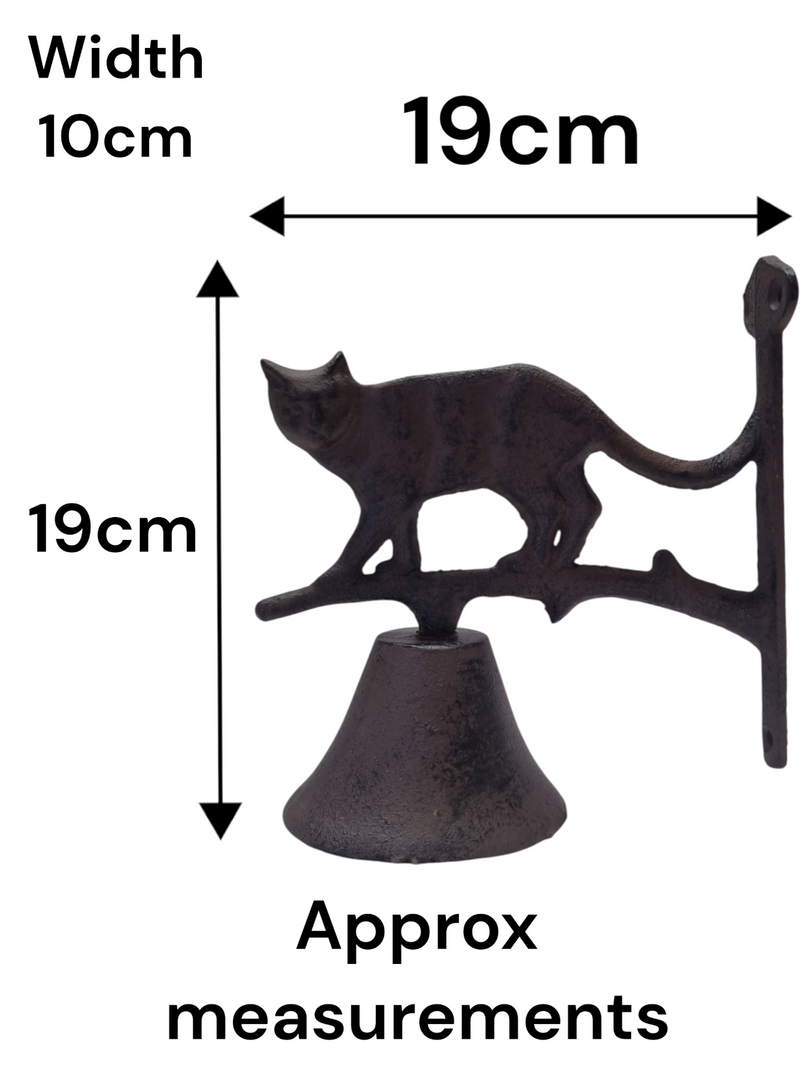 Cast Iron Cat Doorbell Wall Mounted Rustic Garden Home Decorative Hanging Bell1