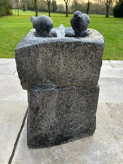 Grey Two Birds Water Feature With Light Garden Giftwear Outdoor Decor Decoration2