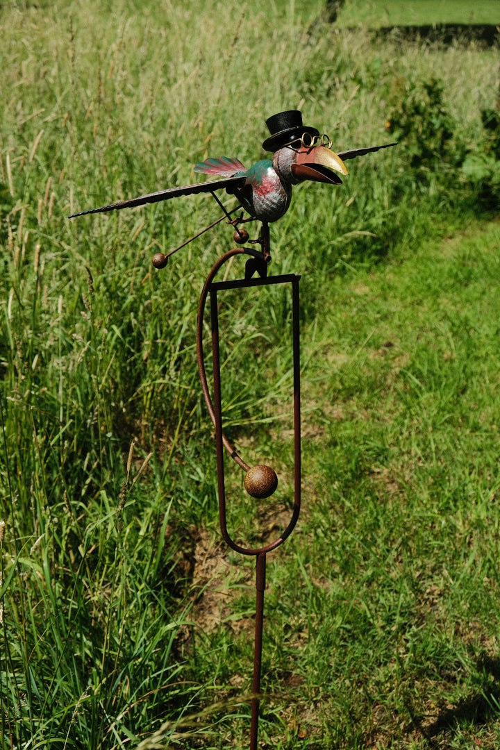 Colourful Flying Rocking Balancing Crow Rocker Garden Ornament Decoration Stake19