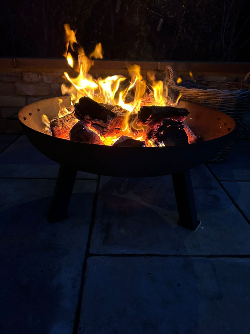 Large Garden Fire Pit Outdoor Patio Camping Cast Iron Bowl Log Burner Heater4