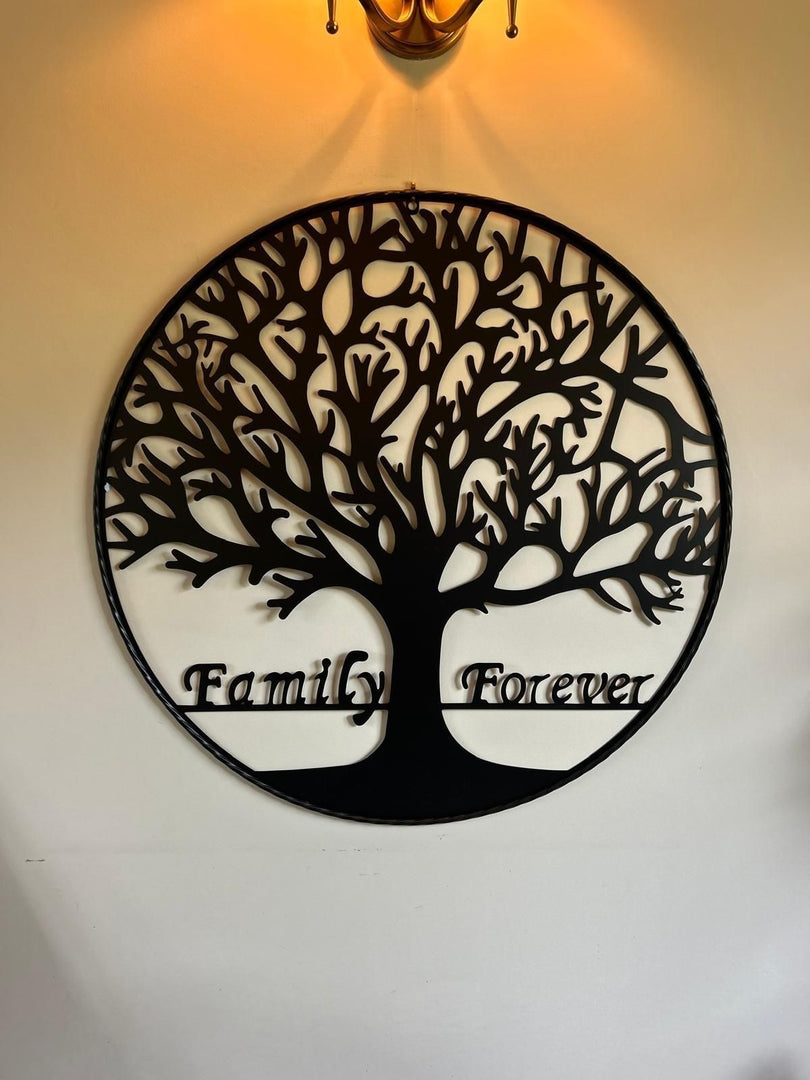 40cm Wall Art Black Tree of Life 'Family Forever' Garden Home Decoration Gift3