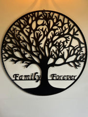 Large Family Forever Tree Of Life Metal Garden Outdoor Wall Art  Plaque 80cm Dia0