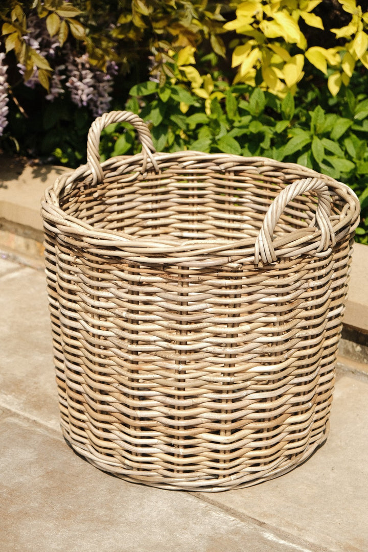 NEW Round Kubu Wicker Rattan Log Storage Handmade Traditional Fireside Basket4