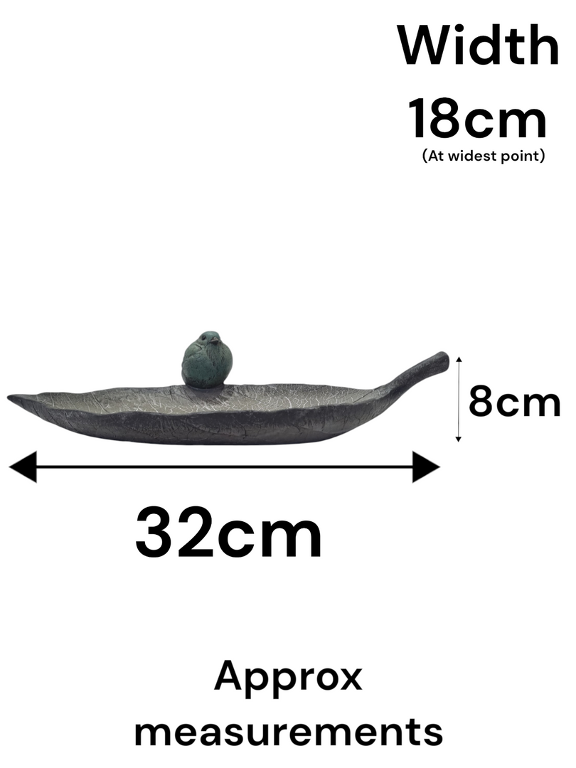 Resin Single Leaf Bowl Bird Bath Feeder Seed Nut Birds Garden Gift Ornament1