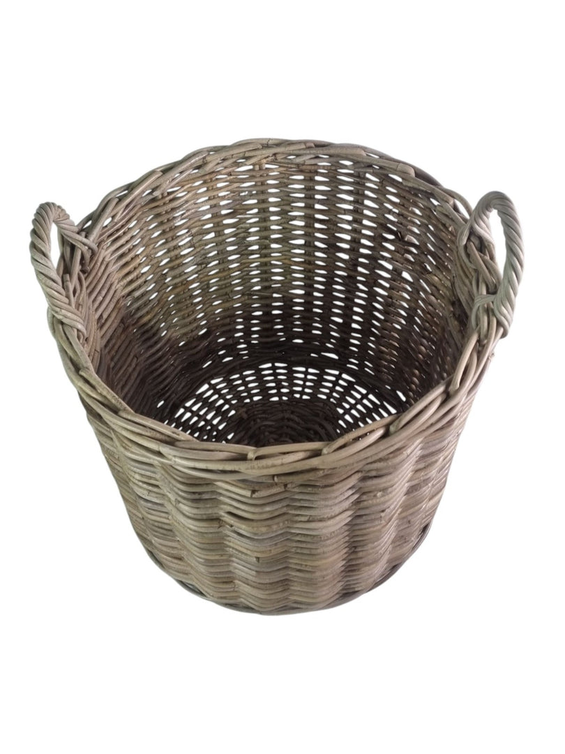 NEW Round Kubu Wicker Rattan Log Storage Handmade Traditional Fireside Basket14