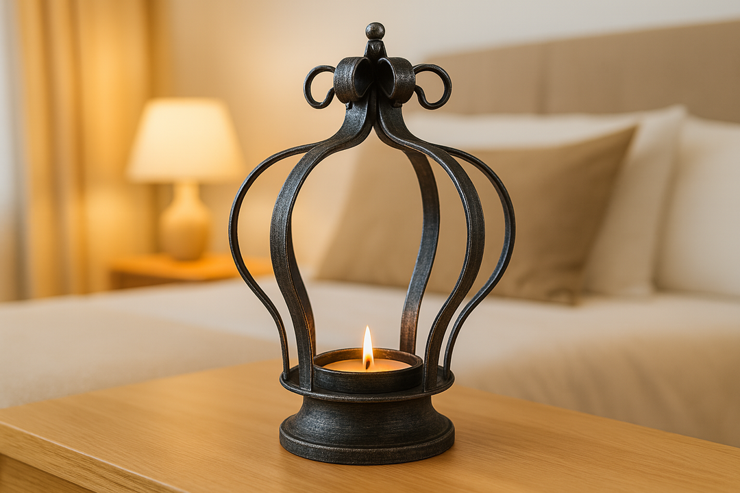 Crown Tea Light Candle Holder Metal Decor Decoration Gift Antique Silver Home2