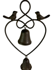 Brown Heart Hanging Windchime Garden Gift Outdoor Bell Bird Decoration Decor5