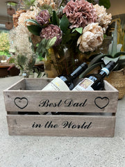 Wooden Crate Best Dad In The World Decorative Box Hamper Gift Christmas Storage7