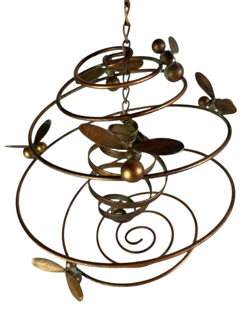 Bee Spiral Hanging Mobile With Bells Gold Garden Ornament Hive Decoration Gift7