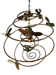 Bee Spiral Hanging Mobile With Bells Gold Garden Ornament Hive Decoration Gift7