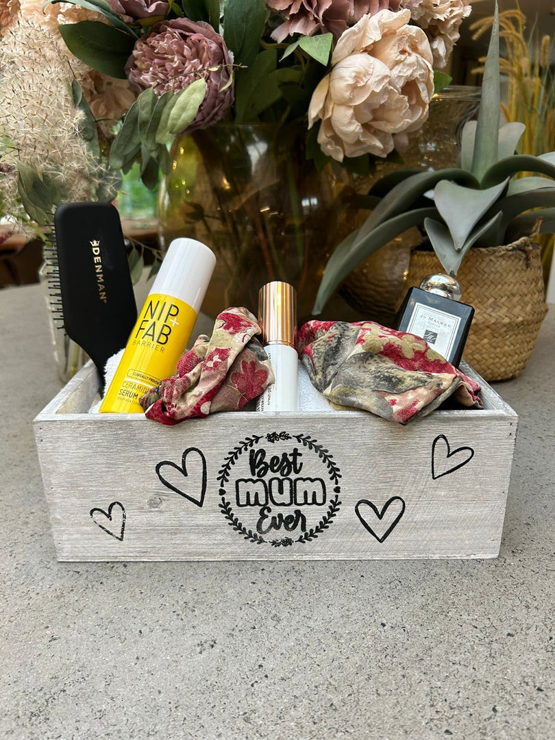 Best Mum Ever Double Sided Hamper Grey Gift Box Storage Wood Crate 2 Sizes12