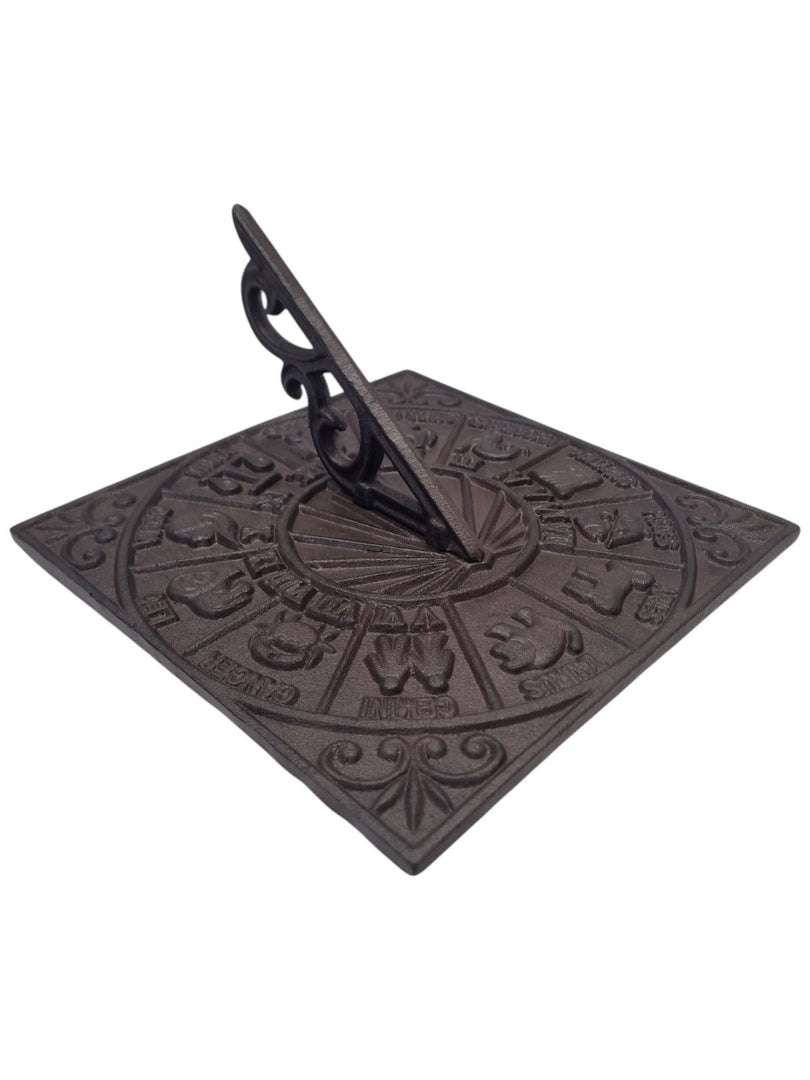 Cast Iron Square Zodiac Sundial Gnomon Decorative Traditional Garden Ornament12