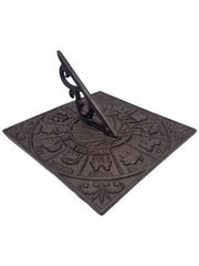 Cast Iron Square Zodiac Sundial Gnomon Decorative Traditional Garden Ornament12