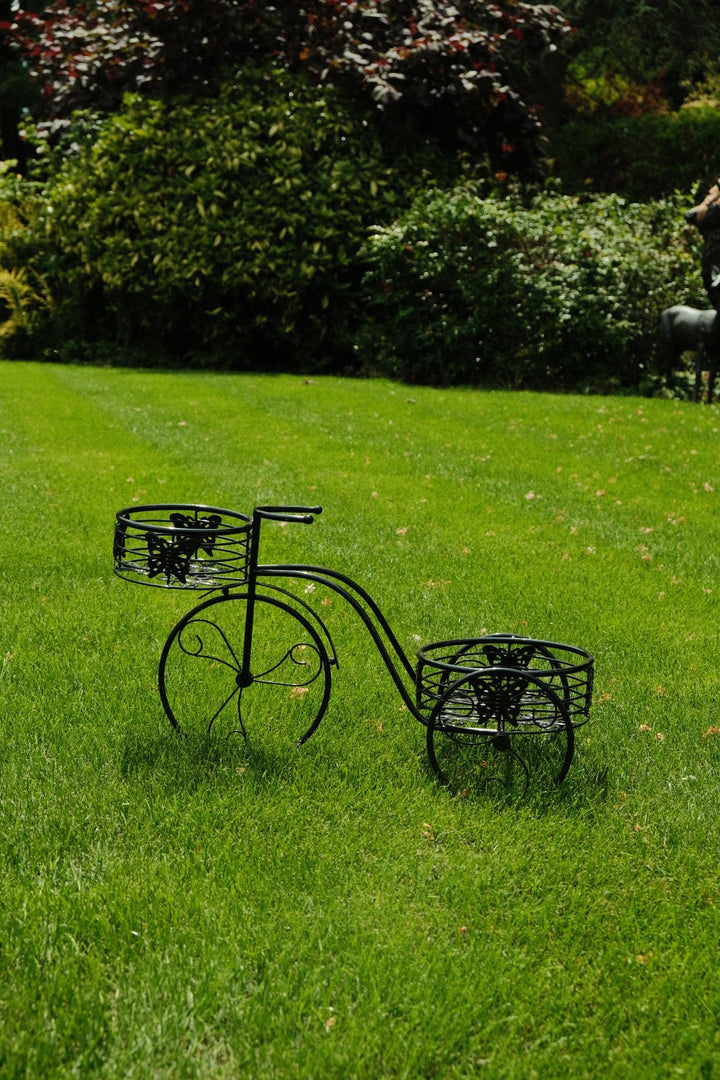 2 Tier Trike Pot Holder Metal Garden Flowers Plant Display Planter in Black13