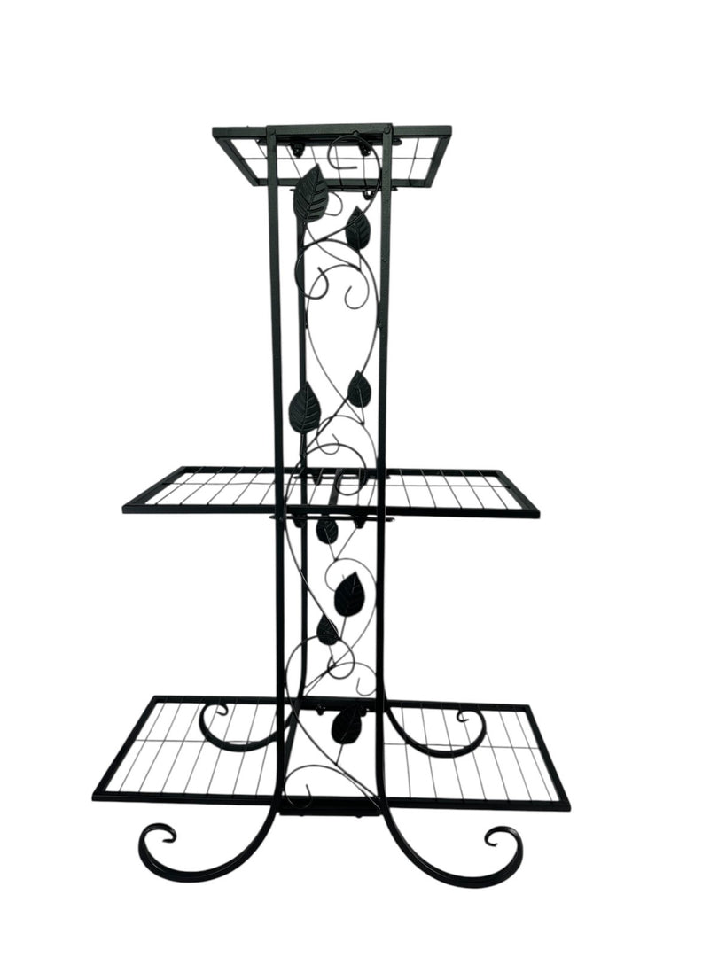 3 Tier Black Metal Shelf Decorative Shelves Freestanding Unit Plant Display3