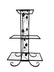 3 Tier Black Metal Shelf Decorative Shelves Freestanding Unit Plant Display3