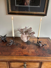 Pair of Cast Iron Mouse Candlestick Holders Mice Candle Sticks Rustic Decor Gift8